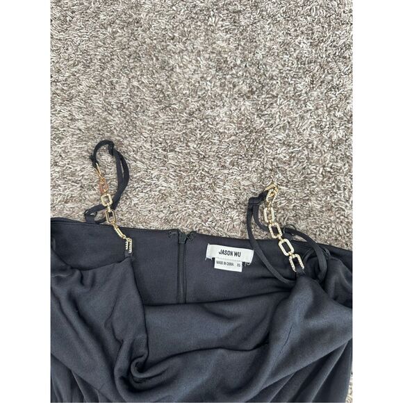 Jason Wu Palazzo Cowl Neck Chain Straps Black Jumpsuit Wide Leg Formal Party XS - Picture 4 of 12